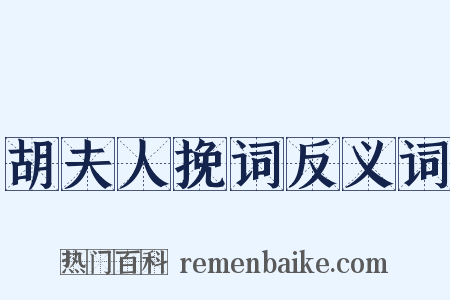 胡夫人挽词反义词是什么意思的图片